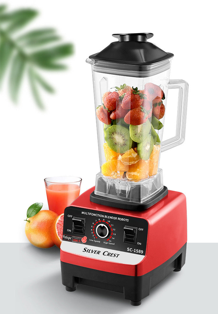 Heavy Duty Juice Fruit Mixeur 4500w Silver crest sc 1589 2 in 1 Fresh Juicer Smoothie Mixer Blender Machine six serrations