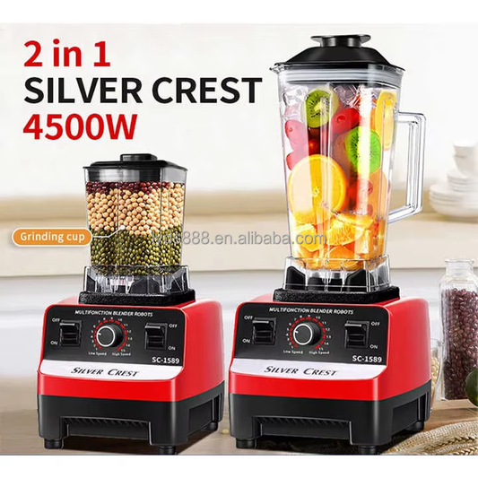 Heavy Duty Juice Fruit Mixeur 4500w Silver crest sc 1589 2 in 1 Fresh Juicer Smoothie Mixer Blender Machine six serrations