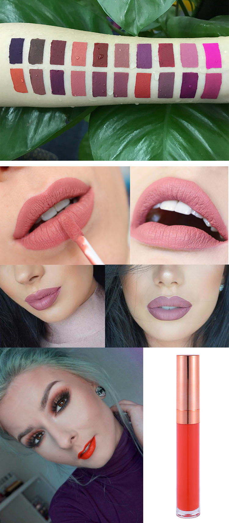 Professional high quality vegan matte private label waterproof lip makeup lipstick wholesale matte liquid lipstick