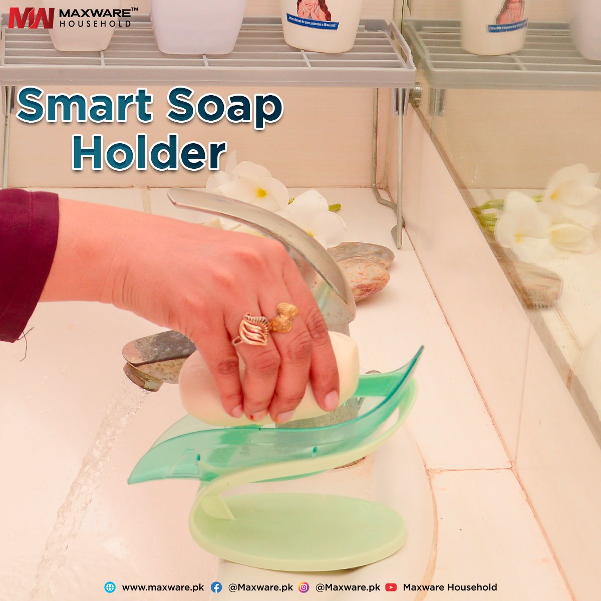 Leaf Style Smart Soap Dish Holder.